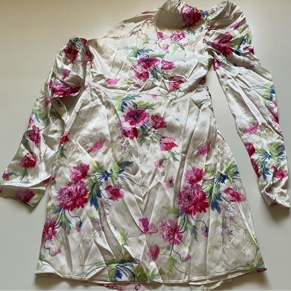 Les reveries 100% silk floral mini dress size 2 - Picture 10 of 13
